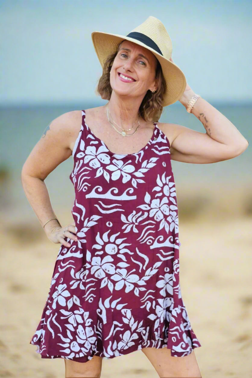 Diaz Dress - Maroon