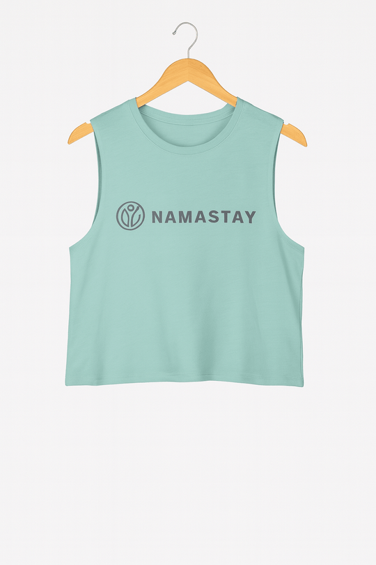 Namastay Logo Tank TopStay cool and stylish in the Namastay Logo Tank Top. A lightweight, breathable activewear crop tank perfect for yoga, workouts, and casual streetwear looks.