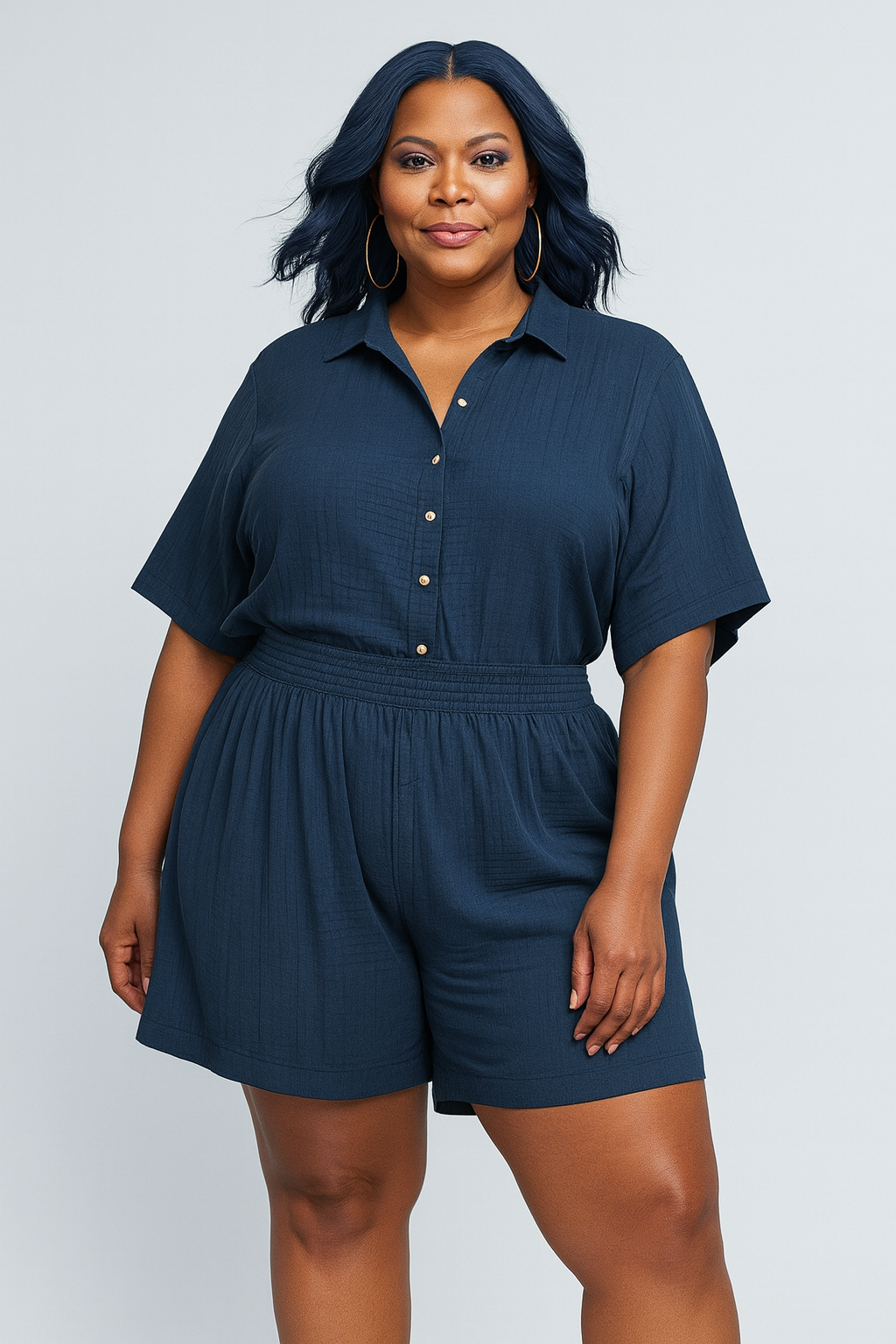 Short Rayon- Navy