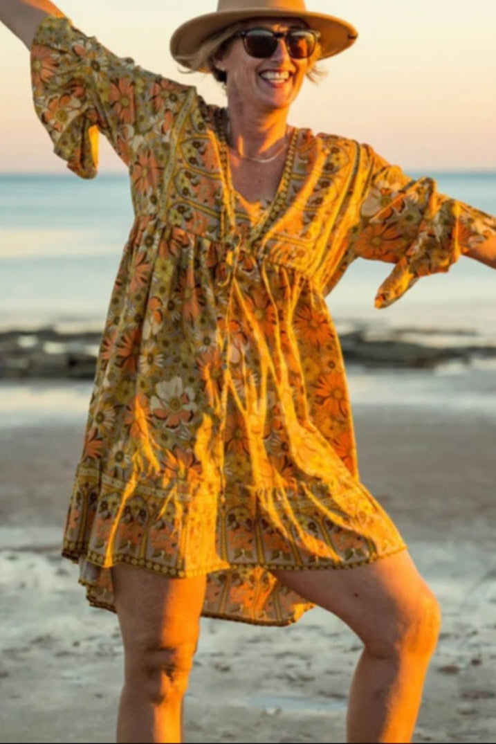 Glenys Dress - Mustard