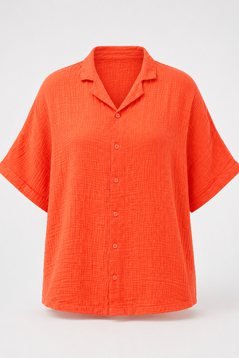 Women's Cotton Shirt - Orange