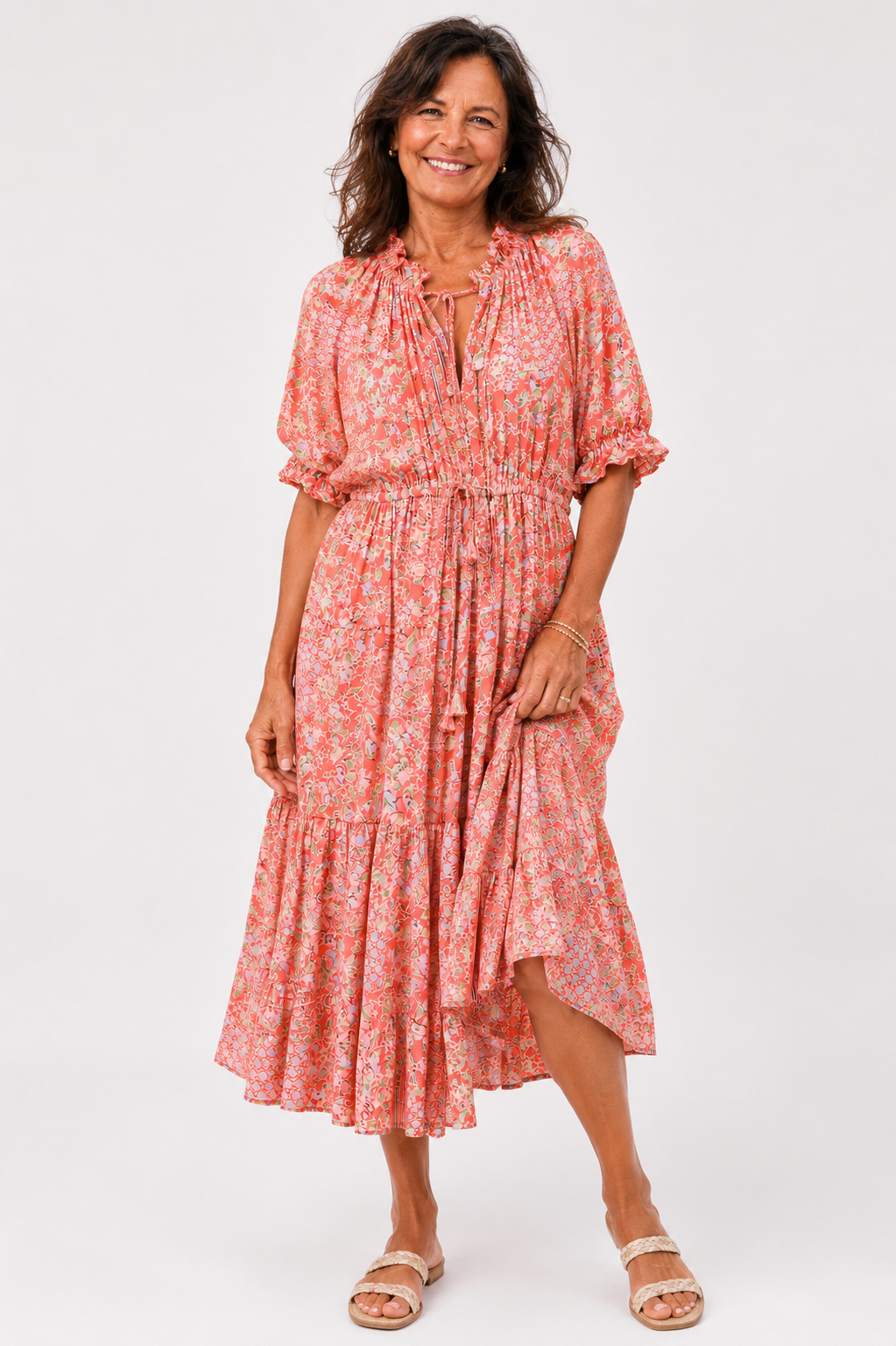 Tamara Red Floral Dress
